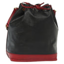LOUIS VUITTON Epi Noe Shoulder Bag Bicolor Black Red M44017 LV Auth 136663-1