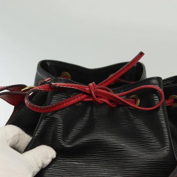 LOUIS VUITTON Epi Noe Shoulder Bag Bicolor Black Red M44017 LV Auth 136663