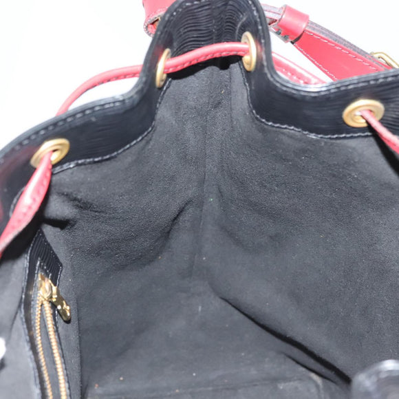 LOUIS VUITTON Epi Noe Shoulder Bag Bicolor Black Red M44017 LV Auth 136663