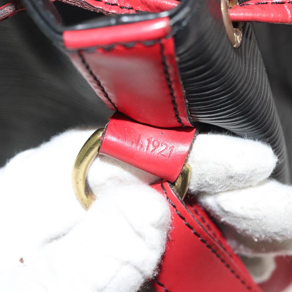 LOUIS VUITTON Epi Noe Shoulder Bag Bicolor Black Red M44017 LV Auth 136663