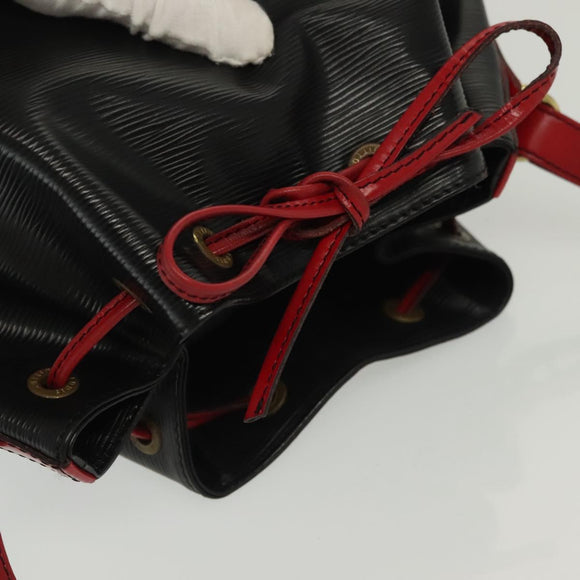 LOUIS VUITTON Epi Noe Shoulder Bag Bicolor Black Red M44017 LV Auth 136663