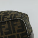FENDI Zucca Canvas Vanity Pouch Black Brown Auth 136668-15