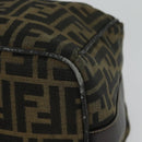 FENDI Zucca Canvas Vanity Pouch Black Brown Auth 136668-17