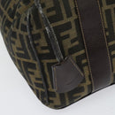 FENDI Zucca Canvas Vanity Pouch Black Brown Auth 136668-10