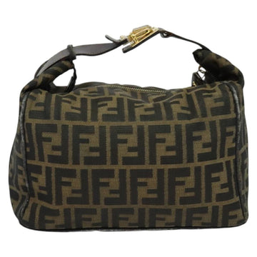 FENDI Zucca Canvas Vanity Pouch Black Brown Auth 136668 - 0