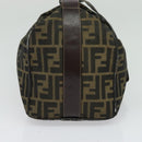 FENDI Zucca Canvas Vanity Pouch Black Brown Auth 136668-3