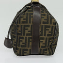 FENDI Zucca Canvas Vanity Pouch Black Brown Auth 136668-4