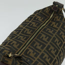 FENDI Zucca Canvas Vanity Pouch Black Brown Auth 136668-6