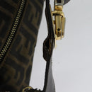 FENDI Zucca Canvas Vanity Pouch Black Brown Auth 136668-14