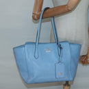 GUCCI Tote Bag Leather Light Blue 354408 Auth 136670-20