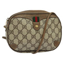 GUCCI GG Supreme Web Sherry Line Bag PVC Beige Gold 89 02 066 Auth 136671-1