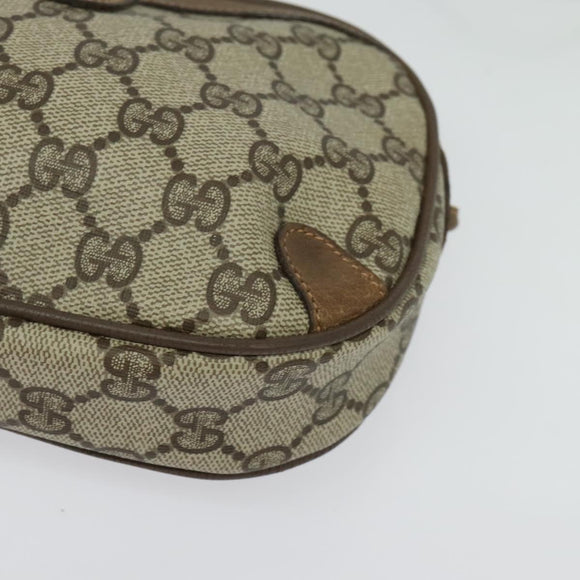 GUCCI GG Supreme Web Sherry Line Bag PVC Beige Gold 89 02 066 Auth 136671