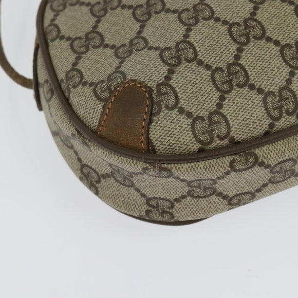GUCCI GG Supreme Web Sherry Line Bag PVC Beige Gold 89 02 066 Auth 136671