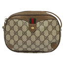 GUCCI GG Supreme Web Sherry Line Bag PVC Beige Gold 89 02 066 Auth 136671-13