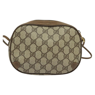 GUCCI GG Supreme Web Sherry Line Bag PVC Beige Gold 89 02 066 Auth 136671 - 0