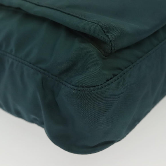 PRADA Shoulder Bag Nylon Green Gold Auth 136672