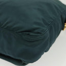 PRADA Shoulder Bag Nylon Green Gold Auth 136672-17