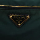 PRADA Shoulder Bag Nylon Green Gold Auth 136672-18