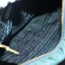 PRADA Shoulder Bag Nylon Green Gold Auth 136672-10