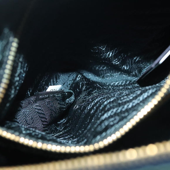 PRADA Shoulder Bag Nylon Green Gold Auth 136672