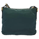 PRADA Shoulder Bag Nylon Green Gold Auth 136672-2