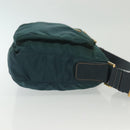 PRADA Shoulder Bag Nylon Green Gold Auth 136672-3