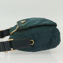 PRADA Shoulder Bag Nylon Green Gold Auth 136672-4