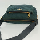 PRADA Shoulder Bag Nylon Green Gold Auth 136672-6