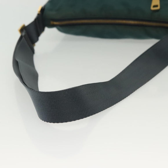 PRADA Shoulder Bag Nylon Green Gold Auth 136672