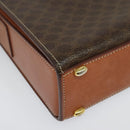 CELINE Macadam Canvas Shoulder Bag PVC Leather Brown Gold Auth 136673-9