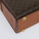 CELINE Macadam Canvas Shoulder Bag PVC Leather Brown Gold Auth 136673-15