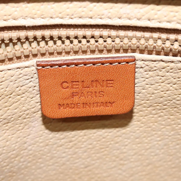 CELINE Macadam Canvas Shoulder Bag PVC Leather Brown Gold Auth 136673
