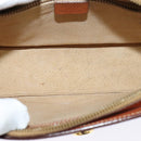 CELINE Macadam Canvas Shoulder Bag PVC Leather Brown Gold Auth 136673-10