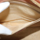 CELINE Macadam Canvas Shoulder Bag PVC Leather Brown Gold Auth 136673-21