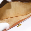 CELINE Macadam Canvas Shoulder Bag PVC Leather Brown Gold Auth 136673-11