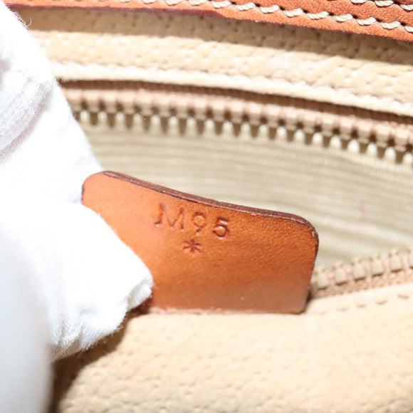 CELINE Macadam Canvas Shoulder Bag PVC Leather Brown Gold Auth 136673