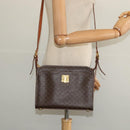 CELINE Macadam Canvas Shoulder Bag PVC Leather Brown Gold Auth 136673-22