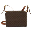 CELINE Macadam Canvas Shoulder Bag PVC Leather Brown Gold Auth 136673-2