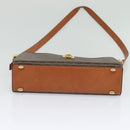 CELINE Macadam Canvas Shoulder Bag PVC Leather Brown Gold Auth 136673-5