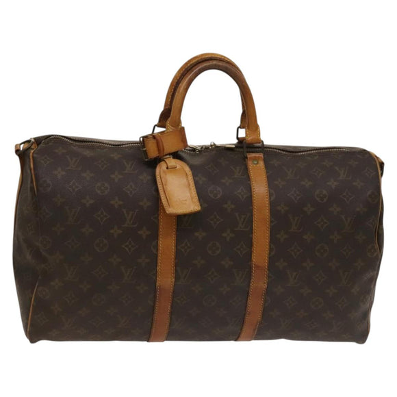 LOUIS VUITTON Monogram Keepall Bandouliere 50 Boston Bag M41416 LV Auth 136674