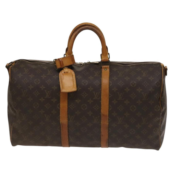 LOUIS VUITTON Monogram Keepall Bandouliere 50 Boston Bag M41416 LV Auth 136674