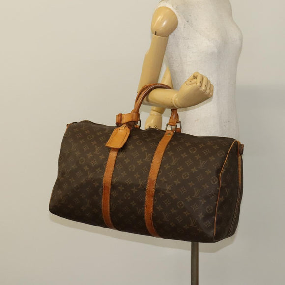 LOUIS VUITTON Monogram Keepall Bandouliere 50 Boston Bag M41416 LV Auth 136674