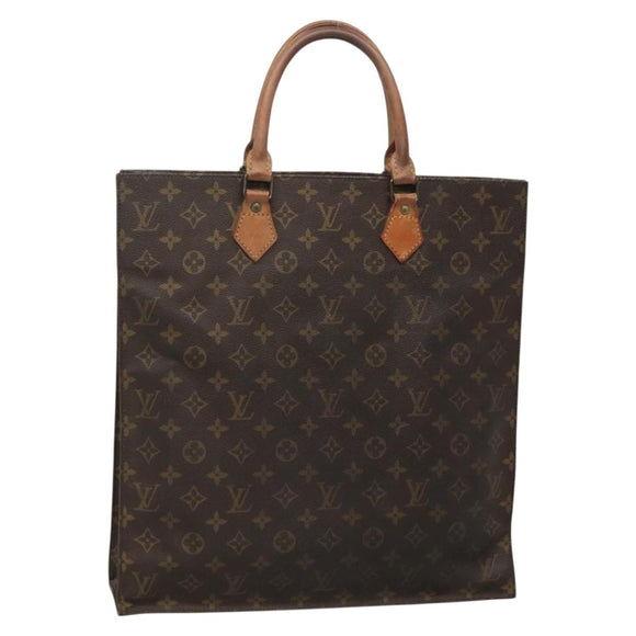 LOUIS VUITTON Monogram Sac Plat Hand Bag M51140 LV Auth 136681
