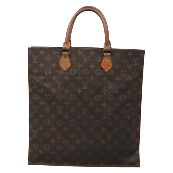 LOUIS VUITTON Monogram Sac Plat Hand Bag M51140 LV Auth 136681