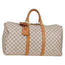 LOUIS VUITTON Damier Azur Keepall 50 Boston Bag N41430 LV Auth 136686V-1