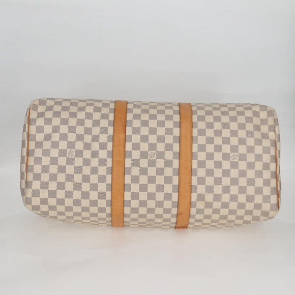 LOUIS VUITTON Damier Azur Keepall 50 Boston Bag N41430 LV Auth 136686V