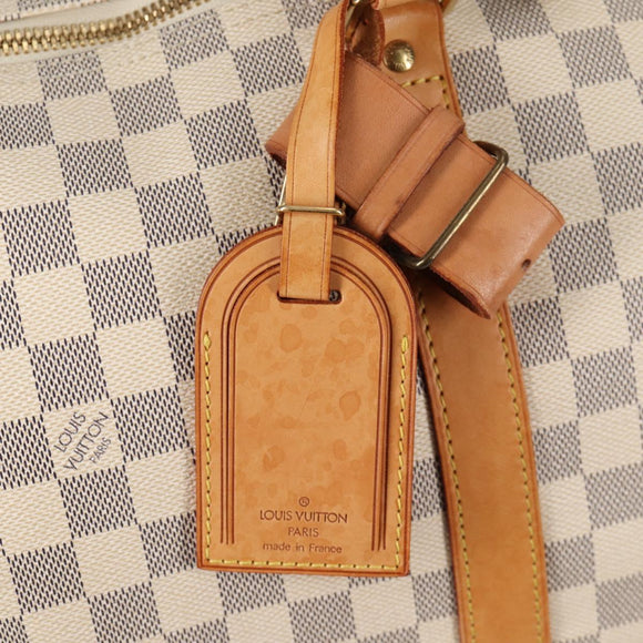 LOUIS VUITTON Damier Azur Keepall 50 Boston Bag N41430 LV Auth 136686V