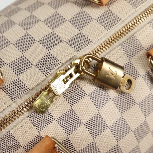 LOUIS VUITTON Damier Azur Keepall 50 Boston Bag N41430 LV Auth 136686V