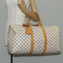 LOUIS VUITTON Damier Azur Keepall 50 Boston Bag N41430 LV Auth 136686V-26