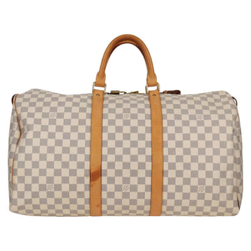 LOUIS VUITTON Damier Azur Keepall 50 Boston Bag N41430 LV Auth 136686V - 0